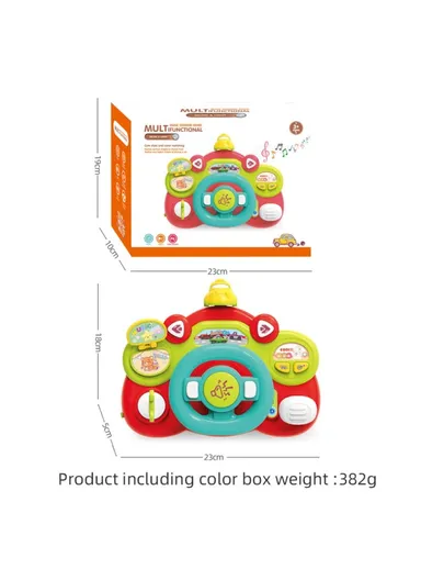 Simulate Driving Car Steering Wheel Toy with Music and Light Kids Early Educational Toy 899-180 - Bear