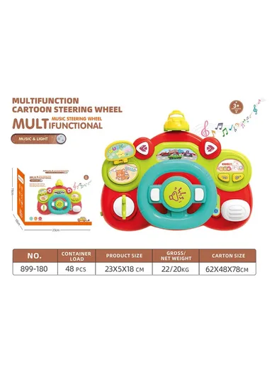 Simulate Driving Car Steering Wheel Toy with Music and Light Kids Early Educational Toy 899-180 - Rabbit