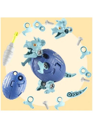 Kids DIY Screwing Assemble Deformation Dinosaur Egg Model Toy Creative Educational Toy JJ878 - Triceratops
