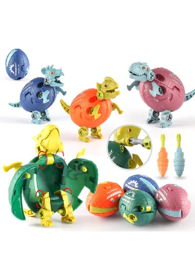 Kids DIY Screwing Assemble Deformation Dinosaur Egg Model Toy Creative Educational Toy JJ878 - Triceratops
