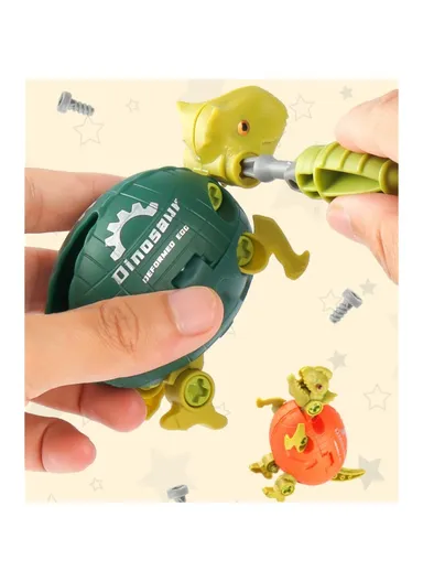 Kids DIY Screwing Assemble Deformation Dinosaur Egg Model Toy Creative Educational Toy JJ878 - Torosaurus