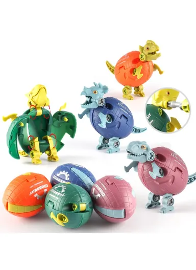 Kids DIY Screwing Assemble Deformation Dinosaur Egg Model Toy Creative Educational Toy JJ878 - Torosaurus