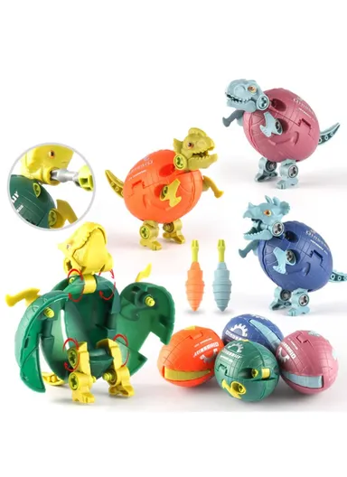 Kids DIY Screwing Assemble Deformation Dinosaur Egg Model Toy Creative Educational Toy JJ878 - Torosaurus