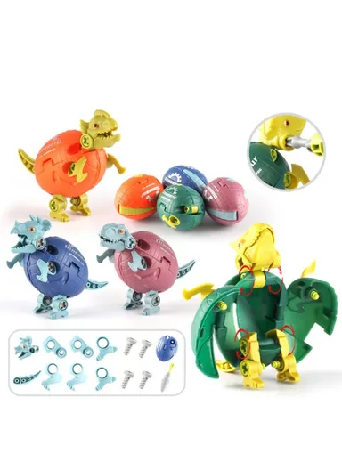 Kids DIY Screwing Assemble Deformation Dinosaur Egg Model Toy Creative Educational Toy JJ878 - Torosaurus