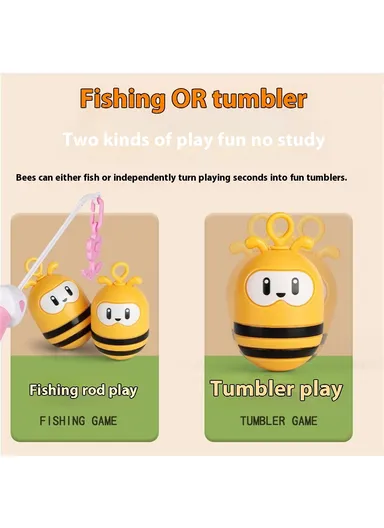 Children's Bee Tumbler Fishing Set Parent Child Interactive Game, Puzzle and Early Education JX9801A