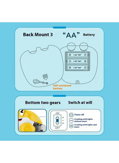 Electric Escape Crabs Electronic Pets Musical Dancing Educational Toddler Moving Toy S-003A - Yellow