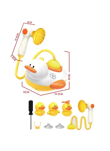 17D Electric Bath Duck Set with Shower Toy Battery Operated Multifunctional Bathtub Playset for Toddlers 