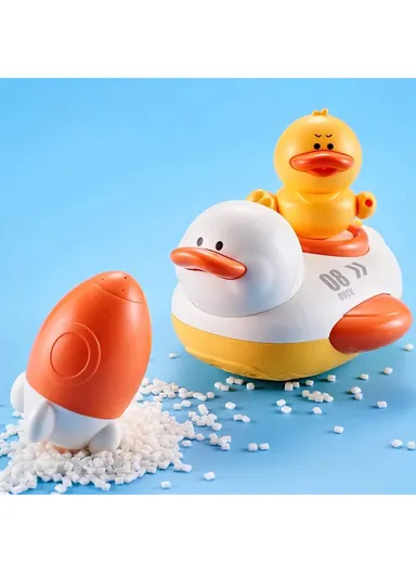 16D Electric Bath Duck Set with Shower Toy Battery Operated Multifunctional Bathtub Playset for Toddlers 