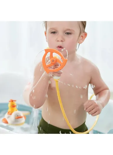 16D Electric Bath Duck Set with Shower Toy Battery Operated Multifunctional Bathtub Playset for Toddlers 