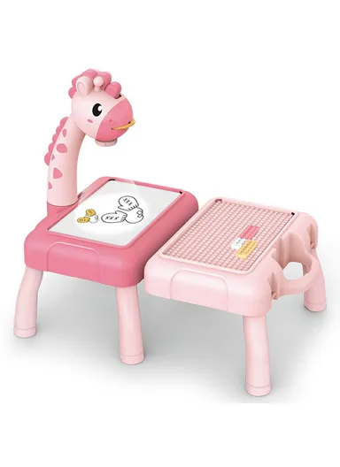 Children DIY Drawing Board Multi-Function Building Block Table Magnetic Writing Board Early Educational Toy - Deer