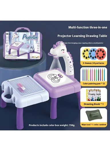 Children DIY Drawing Board Multi-Function Building Block Table Magnetic Writing Board Early Educational Toy - Deer