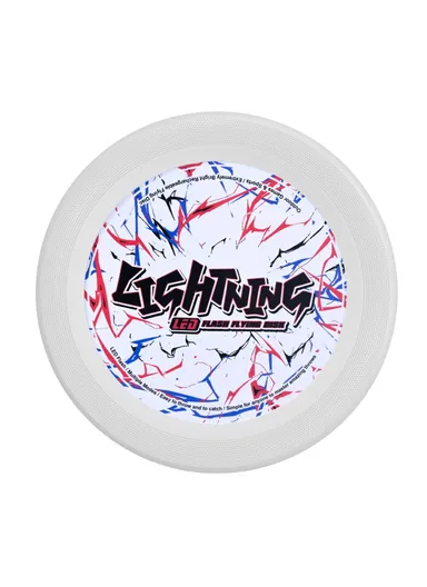 3-Colors LED Light Up Flying Disc Rechargeable, LED Outdoor Sports Interactive Toy Large SLZ101B - White