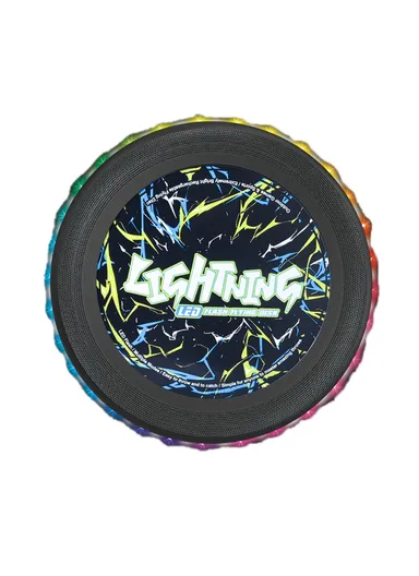 3-Colors LED Light Up Flying Disc Rechargeable, LED Outdoor Sports Interactive Toy Small LZ102B - Black