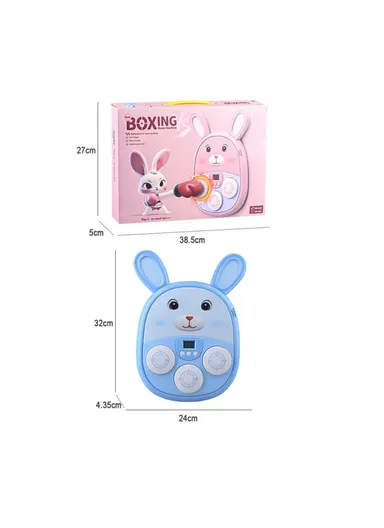 Cartoon Animal Music Boxing Machine for Kids Electronic Reaction Rhythm Interactive Toy - Rose