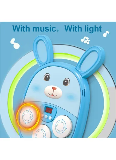 Cartoon Animal Music Boxing Machine for Kids Electronic Reaction Rhythm Interactive Toy - Rose