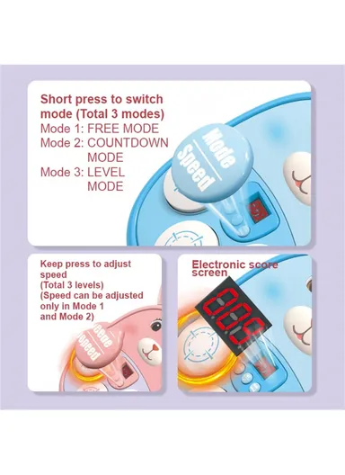 Cartoon Animal Music Boxing Machine for Kids Electronic Reaction Rhythm Interactive Toy - Brown