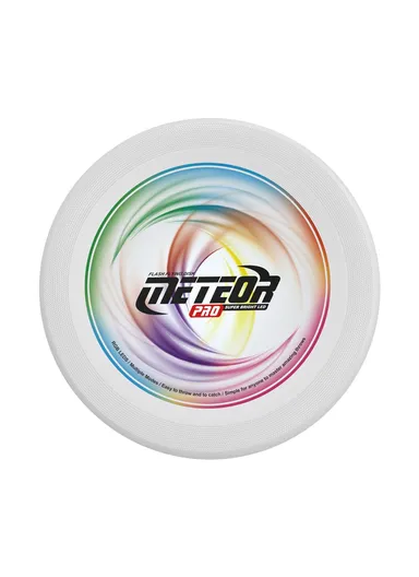 LZ101A 27cm 13-Color LED Light Up Flying Disc Rechargeable Outdoor Sports Interactive Toy, Size L - White