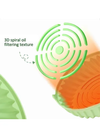 22cm Round Air Fryer Silicone Liner Food-Graded Bakery Pot Non-Stick Reusable Air Fryer Pot BPA-Free, FDA Certified DS11174 - Grey