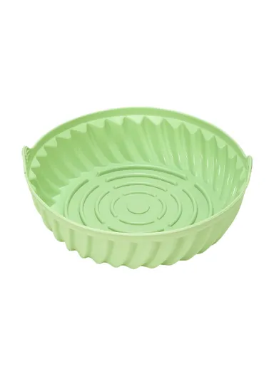 22cm Round Air Fryer Silicone Liner Food-Graded Bakery Pot Non-Stick Reusable Air Fryer Pot BPA-Free, FDA Certified DS11174 - Cyan