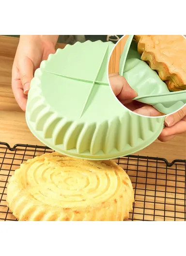 22cm Round Air Fryer Silicone Liner Food-Graded Bakery Pot Non-Stick Reusable Air Fryer Pot BPA-Free, FDA Certified DS11174 - Cyan