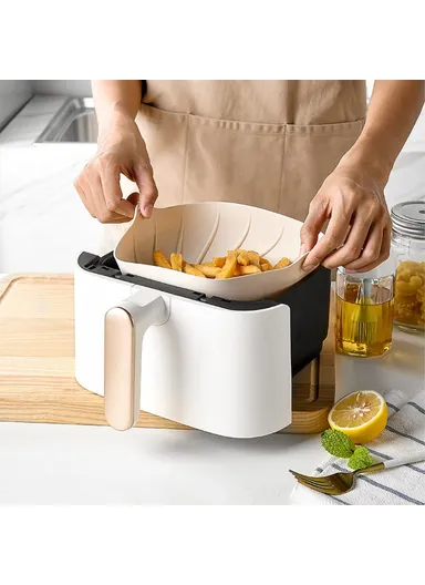 Air Fryer Silicone Baking Tray Liner Reusable Silicone Basket Pot - Rose