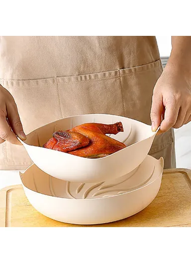 Air Fryer Silicone Baking Tray Liner Reusable Silicone Basket Pot - Rose