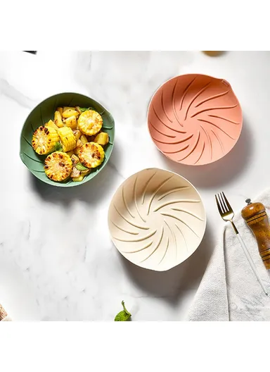 Air Fryer Silicone Baking Tray Liner Reusable Silicone Basket Pot - Rose