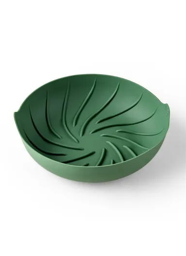 Air Fryer Silicone Baking Tray Liner Reusable Silicone Basket Pot - Dark Green