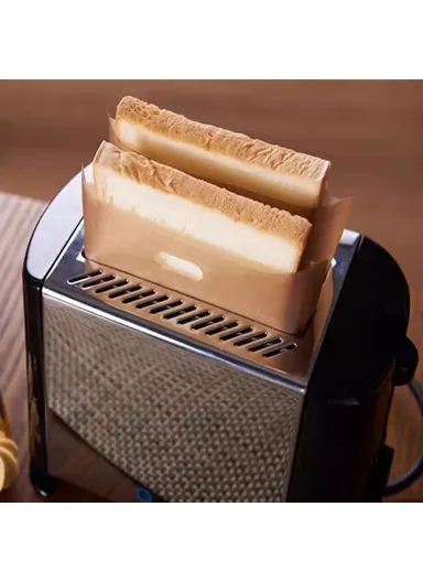 Reusable Non Stick PTFE Bread Bags for Microwave Oven Toaster (L17 x W19)cm