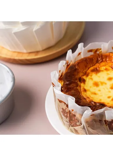 100Pcs 6" Basque Cheesecake Silicone Oil Paper Tray Cupcake Liner Baking Cup (BPA Free, FDA Certified)