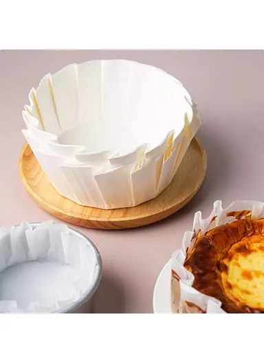 100Pcs 6" Basque Cheesecake Silicone Oil Paper Tray Cupcake Liner Baking Cup (BPA Free, FDA Certified)