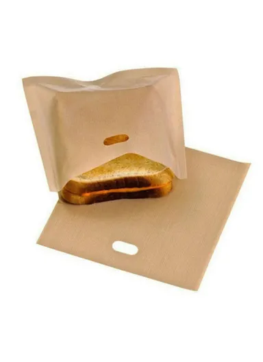 Reusable Non Stick PTFE Bread Bags for Microwave Oven Toaster (L16 x W16.5)cm