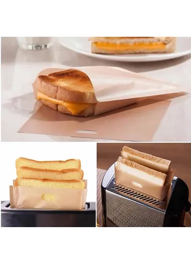 Reusable Non Stick PTFE Bread Bags for Microwave Oven Toaster (L16 x W18)cm