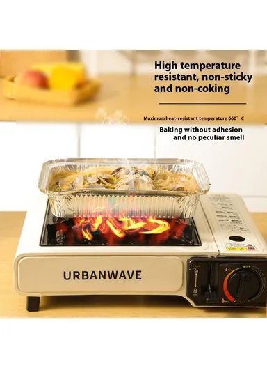 50Pcs 700ml Air Fryer Aluminum Foil Pans Disposable Baking Trays Heat Resistant Containers (BPA Free, FDA Certified)