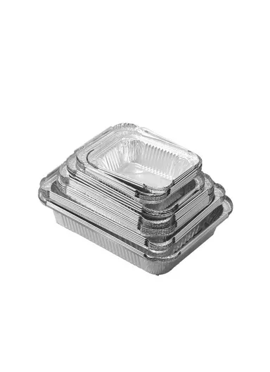 50Pcs 700ml Air Fryer Aluminum Foil Pans Disposable Baking Trays Heat Resistant Containers (BPA Free, FDA Certified)
