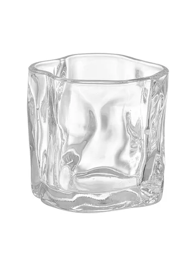 250ML Glass Cup Water Mug Coffee Cup Glass Irregular Twisted Design for Home &amp; Office - Transparent