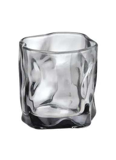250ML Glass Cup Water Mug Coffee Cup Glass Irregular Twisted Design for Home &amp; Office - Grey