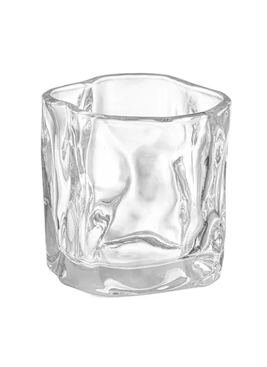 170ML Small Glass Cup Water Mug Coffee Cup Glass Irregular Twisted Design for Home &amp; Office - Transparent
