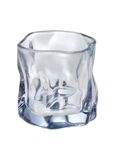 170ML Small Glass Cup Water Mug Coffee Cup Glass Irregular Twisted Design for Home &amp; Office - Blue