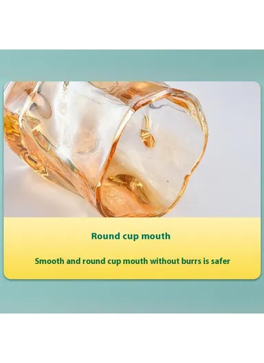 170ML Small Glass Cup Water Mug Coffee Cup Glass Irregular Twisted Design for Home &amp; Office - Yellow