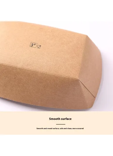 50Pcs Disposable Kraft Paper Food Containers for BBQ Fries Chicken Serving Boats (BPA Free, FDA Certified) - Size 5