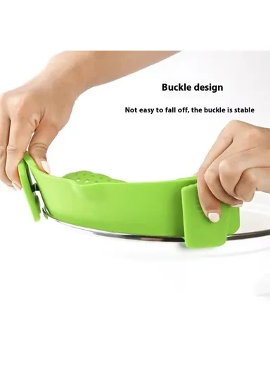 Silicone Pot Strainer Clip On Colander Kitchen Gadget for Pasta Vegetables Draining - Black