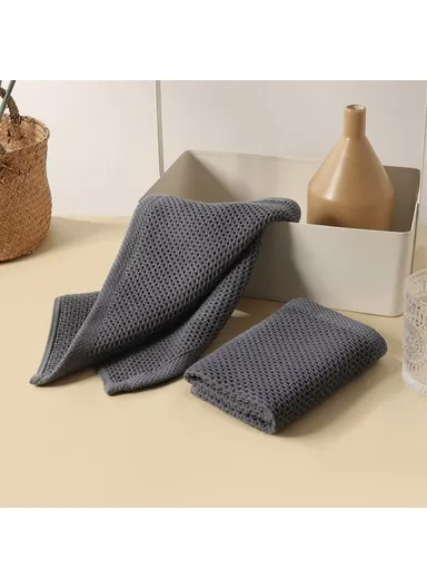 Cotton Kitchen Towel Dishcloth Dish Washing Towel B1522 - Dark Grey
