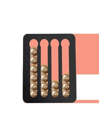 Large Wall Mount Coffee Pod Holder for Nespresso Original Capsules - Silver