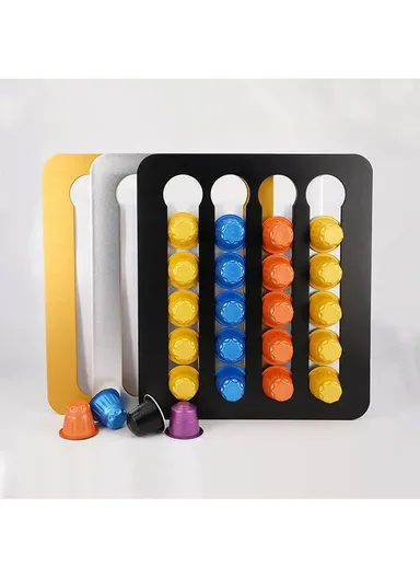 Large Wall Mount Coffee Pod Holder for Nespresso Original Capsules - Black