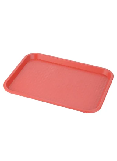 Rectangular Fast Food Tray Hotel Restaurant PP Serving Tray (BPA-Free, No FDA Certified)  45x35cm - Red / L