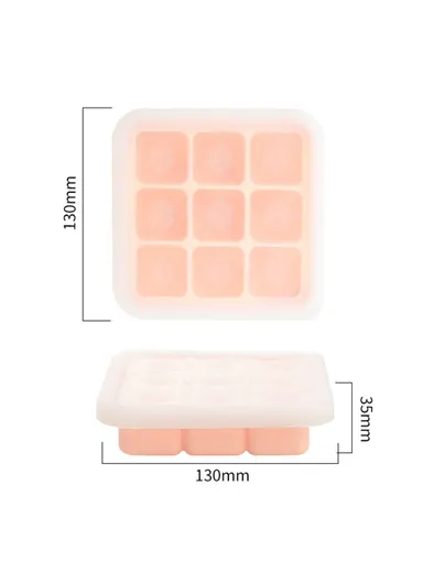 9 Grids Cat Paw Ice Mold with Lid Baby Food Silicone DIY Maker (No FDA) - Pink