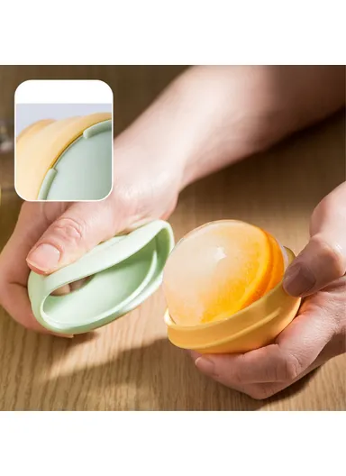 Soft TPR+PP Round Ice Cube Mold Ice Ball Maker Ice Mold for Drinks, Cocktails (BPA-Free, No FDA Certified) - Green