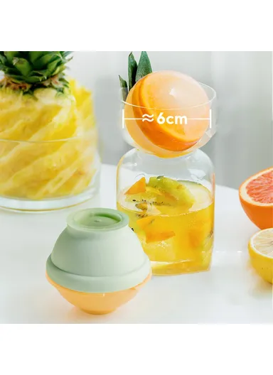 Soft TPR+PP Round Ice Cube Mold Ice Ball Maker Ice Mold for Drinks, Cocktails (BPA-Free, No FDA Certified) - Green