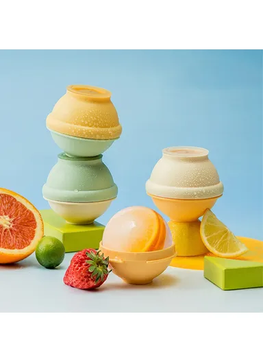 Soft TPR+PP Round Ice Cube Mold Ice Ball Maker Ice Mold for Drinks, Cocktails (BPA-Free, No FDA Certified) - Green